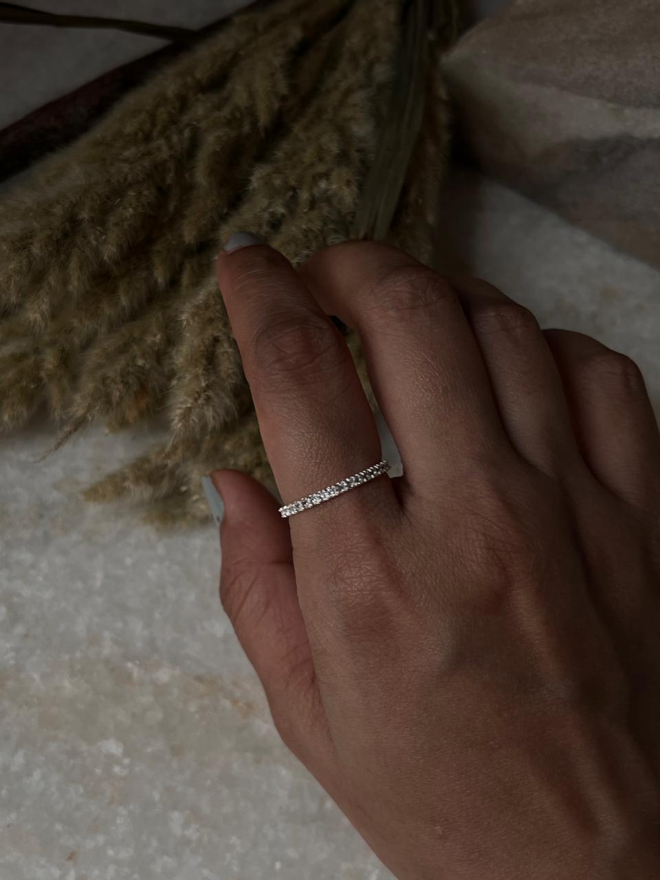 White Topaz full Band 925 Sterling Silver Ring