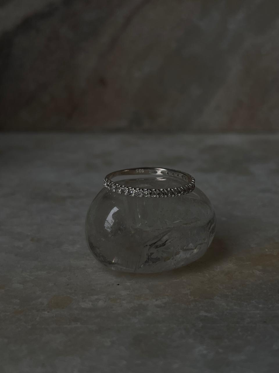 White Topaz full Band 925 Sterling Silver Ring