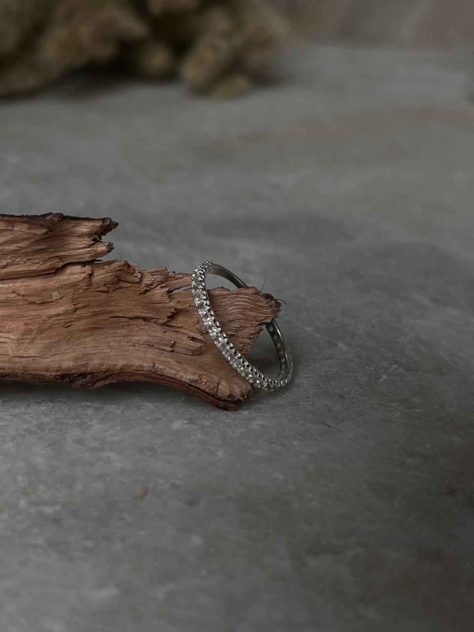 White Topaz full Band 925 Sterling Silver Ring