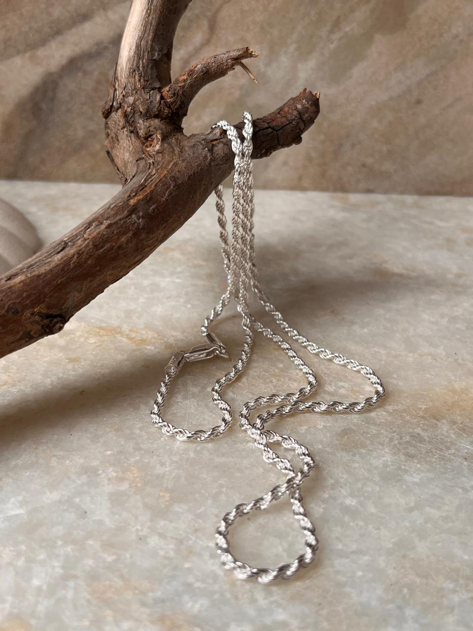 Durable unisex rope chain in 925 silver