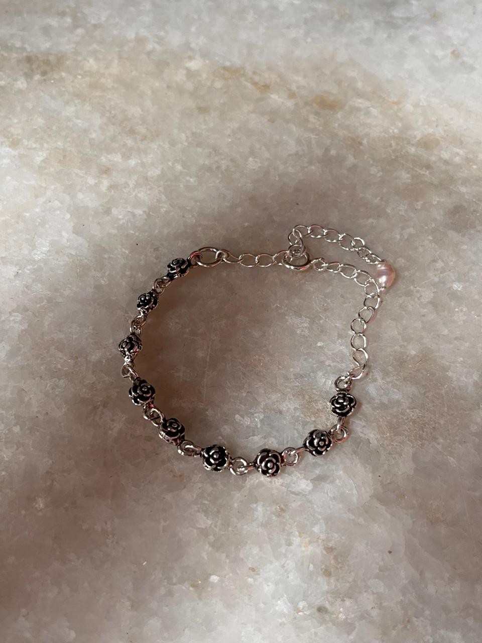 Antique Roses 925 Sterling Silver Bracelet