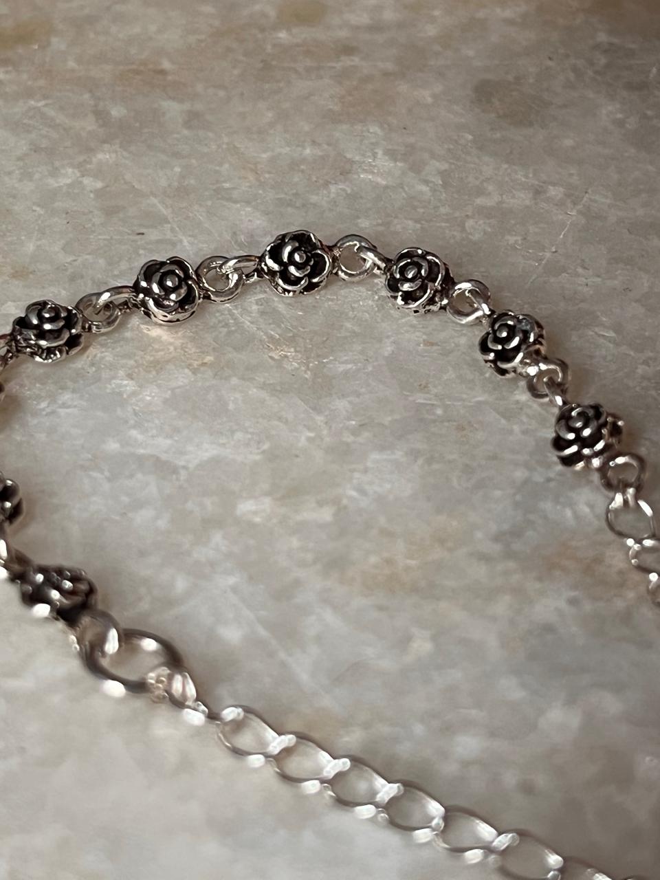 Antique Roses 925 Sterling Silver Bracelet