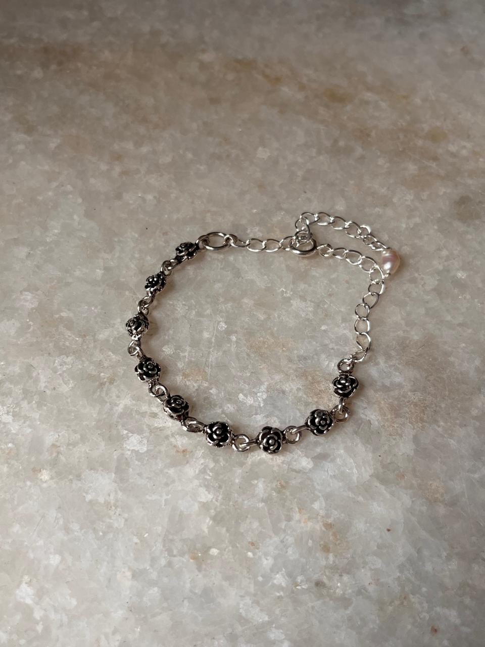 Antique Roses 925 Sterling Silver Bracelet