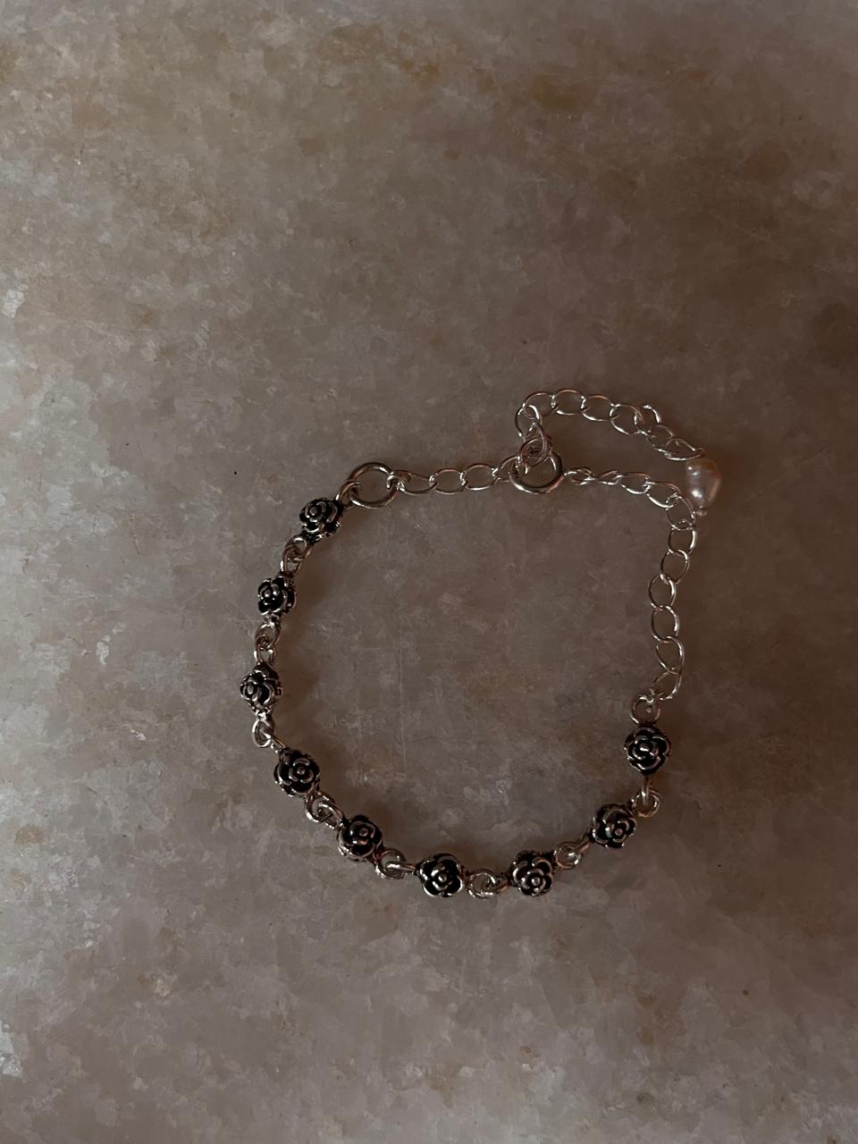Antique Roses 925 Sterling Silver Bracelet