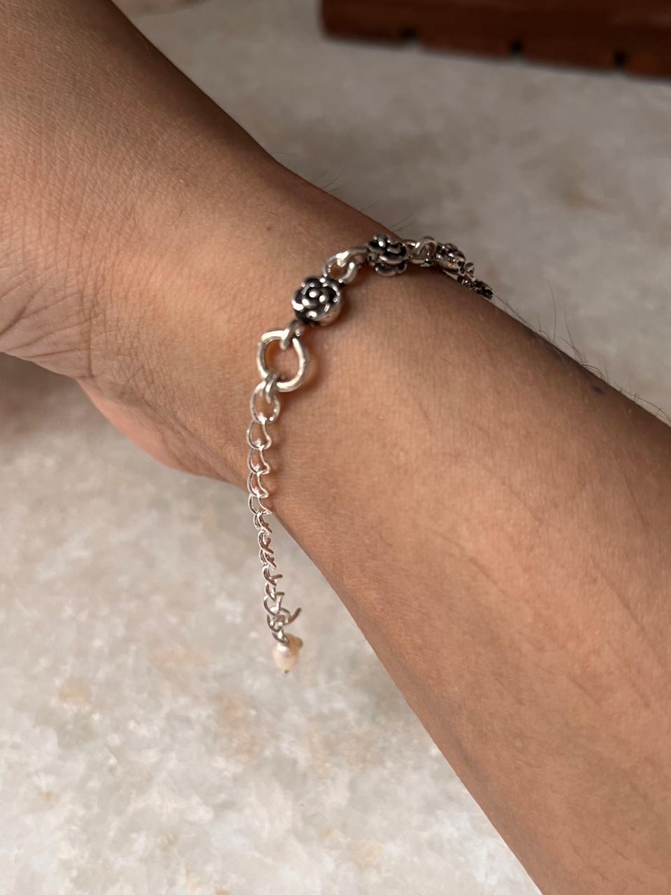 Antique Roses 925 Sterling Silver Bracelet