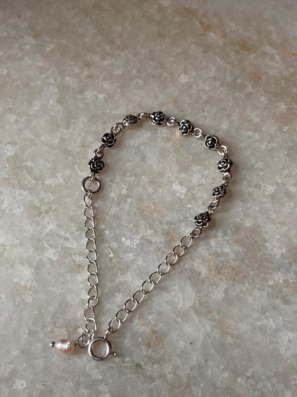 Antique Roses 925 Sterling Silver Bracelet
