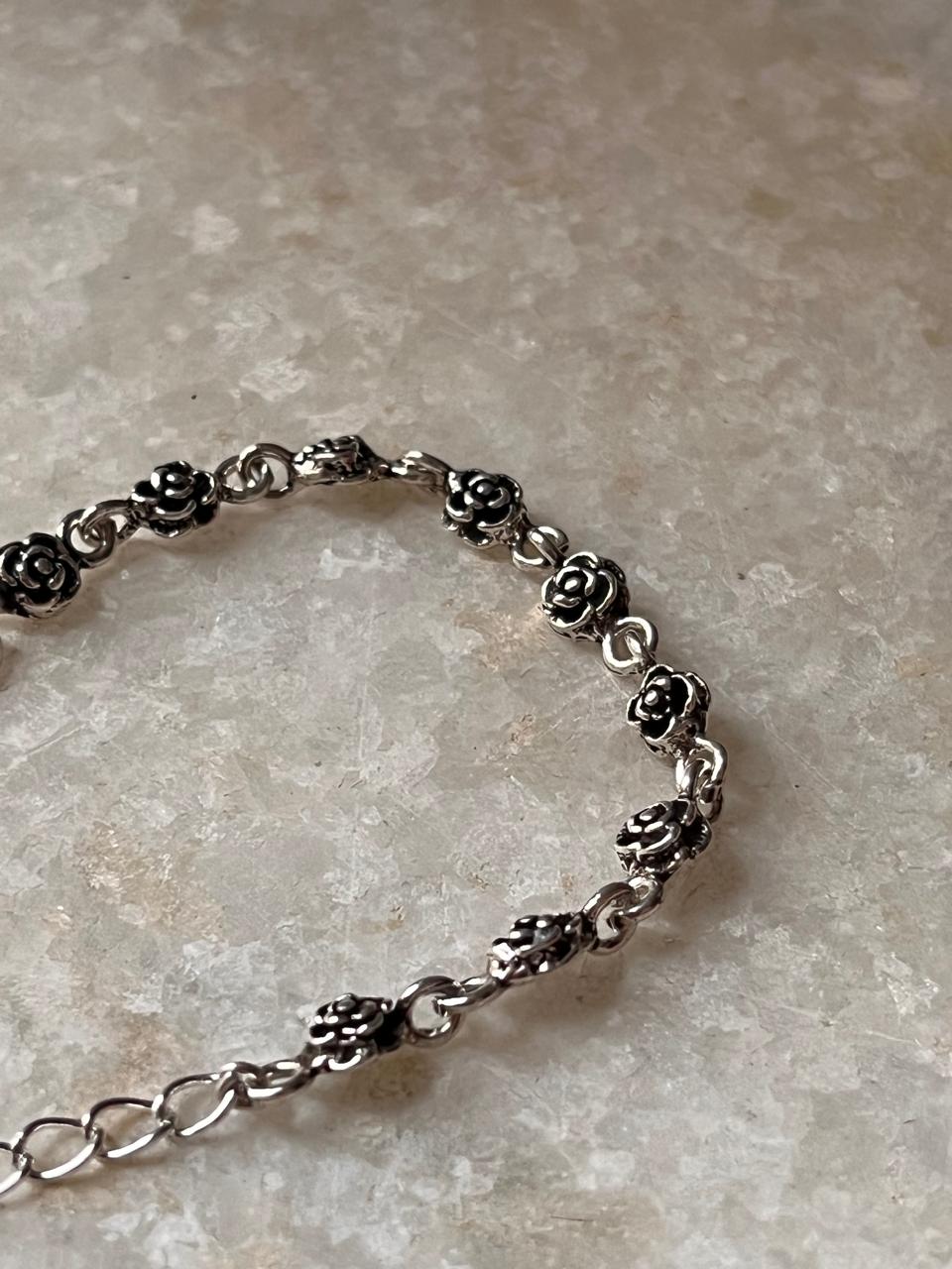 Antique Roses 925 Sterling Silver Bracelet