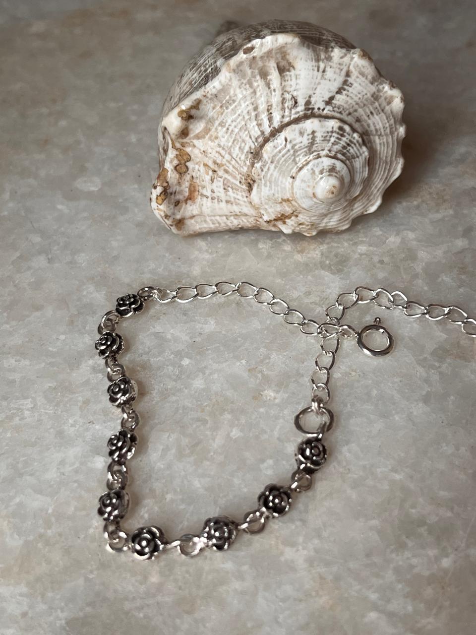 Antique Roses 925 Sterling Silver Bracelet