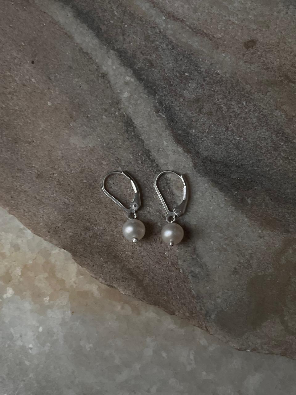 Handcrafted Freshwater Pearl Sterling Silver Lever Back Earrings