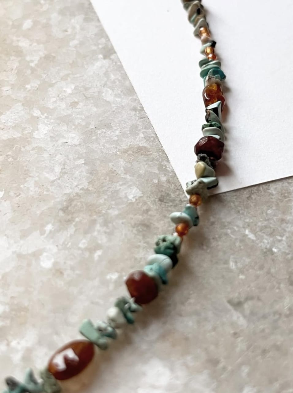 Natural Turquoise Chips, Hessonite & Brown Tourmaline Handcrafted 925 Sterling Silver Bracelet