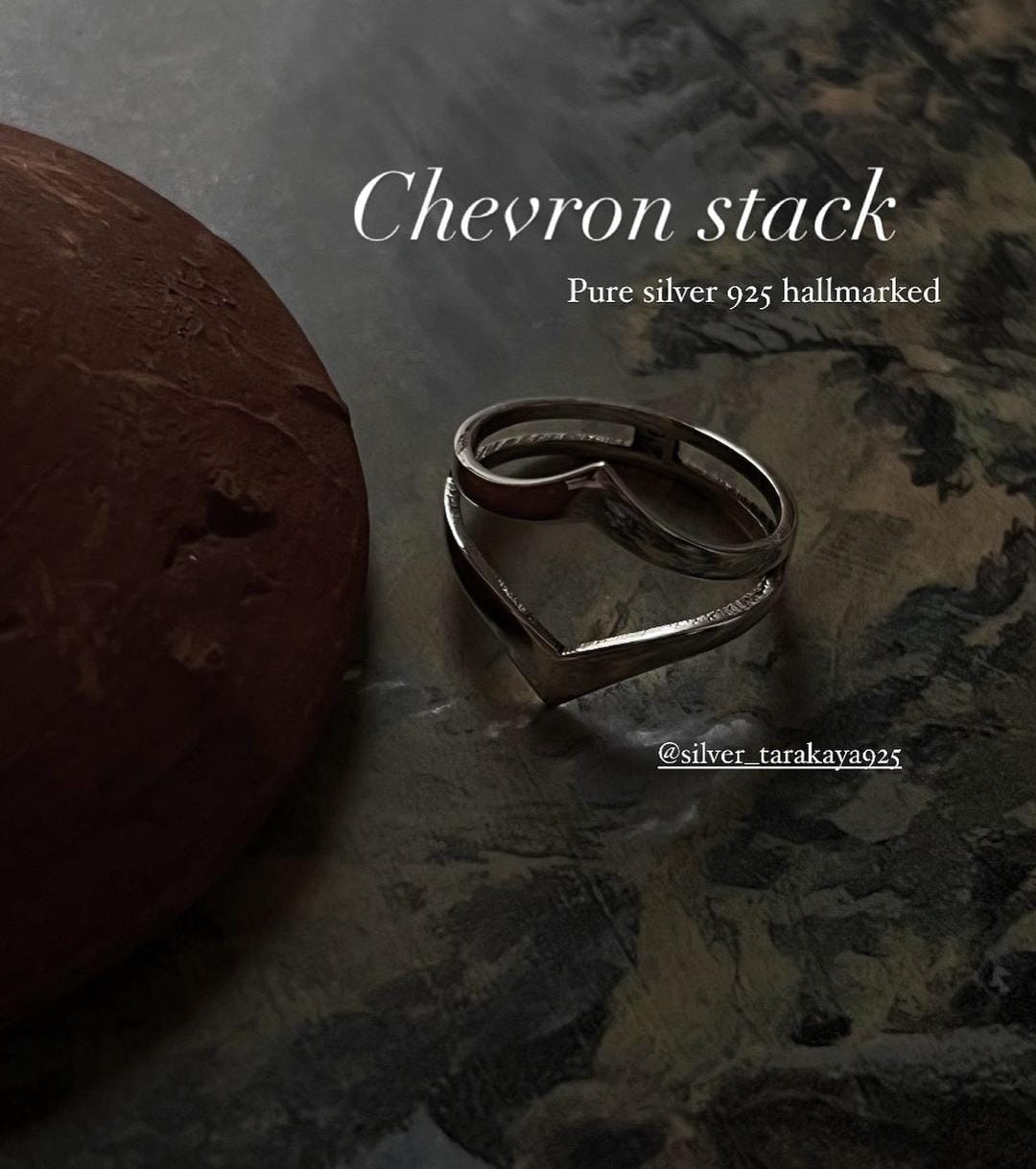 Double Chevron Inverted Stackable Ring
