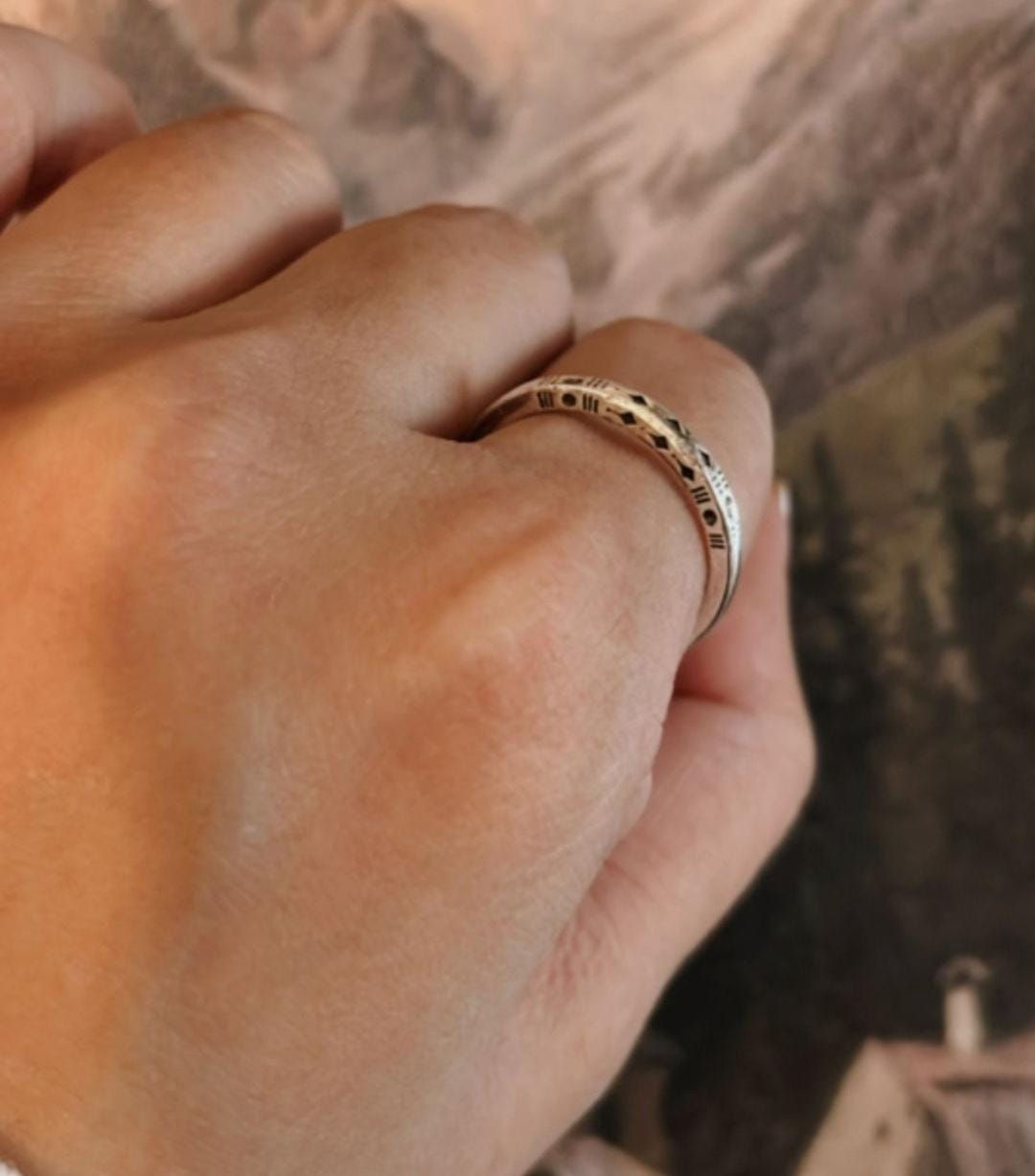 Tribal Engraved Side 1 Ring