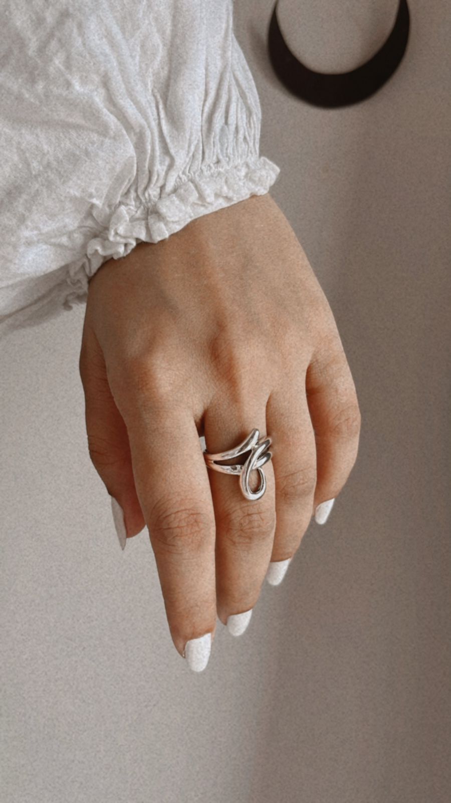 Chunky sculptural knot ring handcrafted in silver