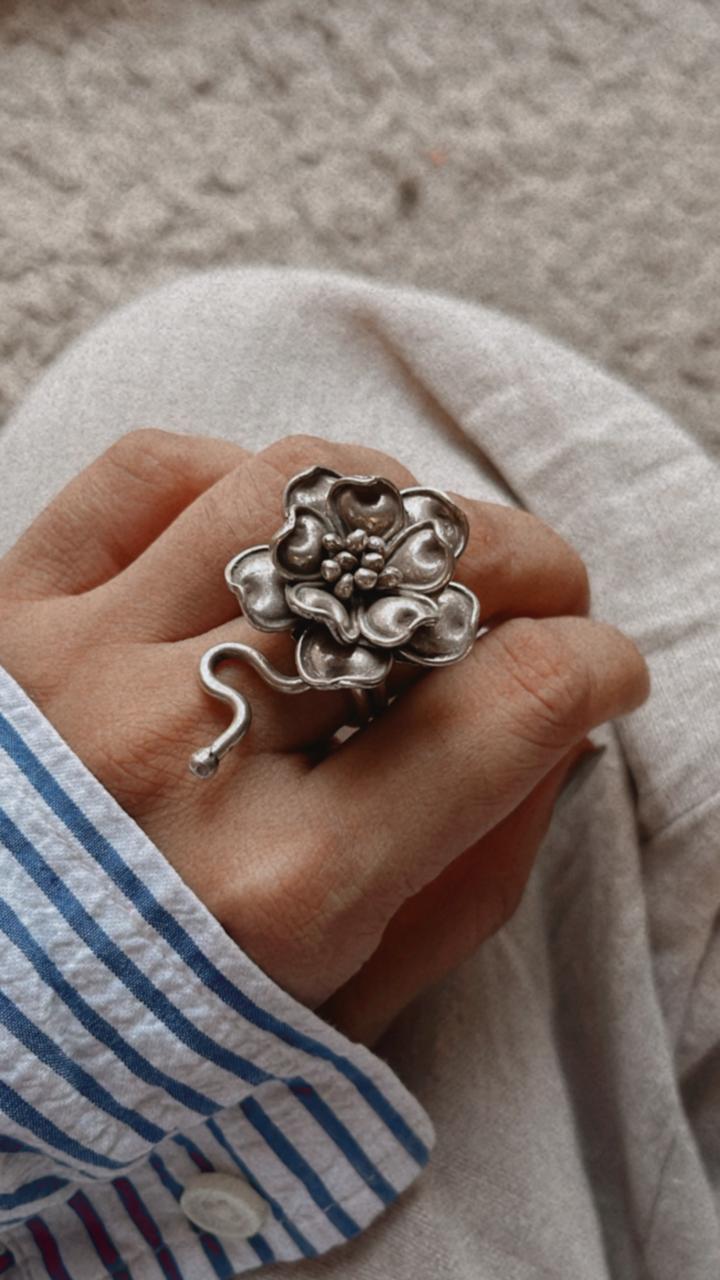 Blooming Beauty Handcrafted Bohemian Silver 925 Ring