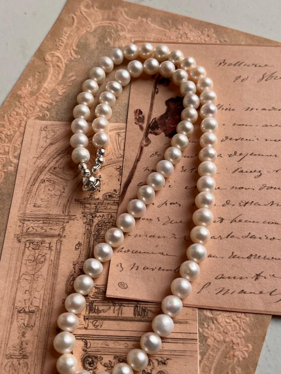 Freshwater Pearls in Sterling Silver Necklace for Women