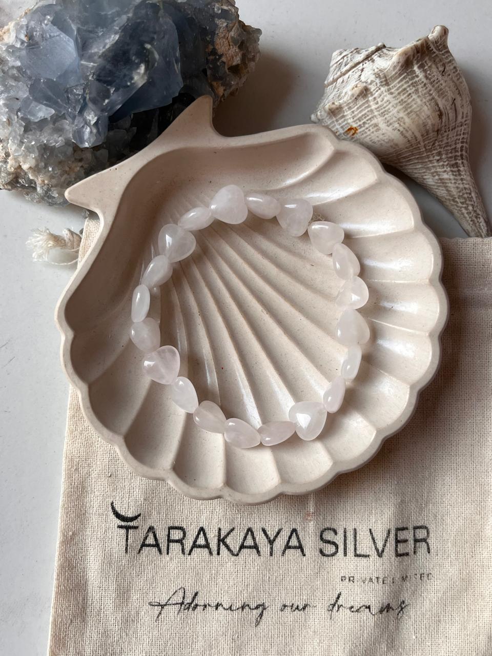 Heart-Shaped Rose Quartz Bracelet for Love and Self-Care