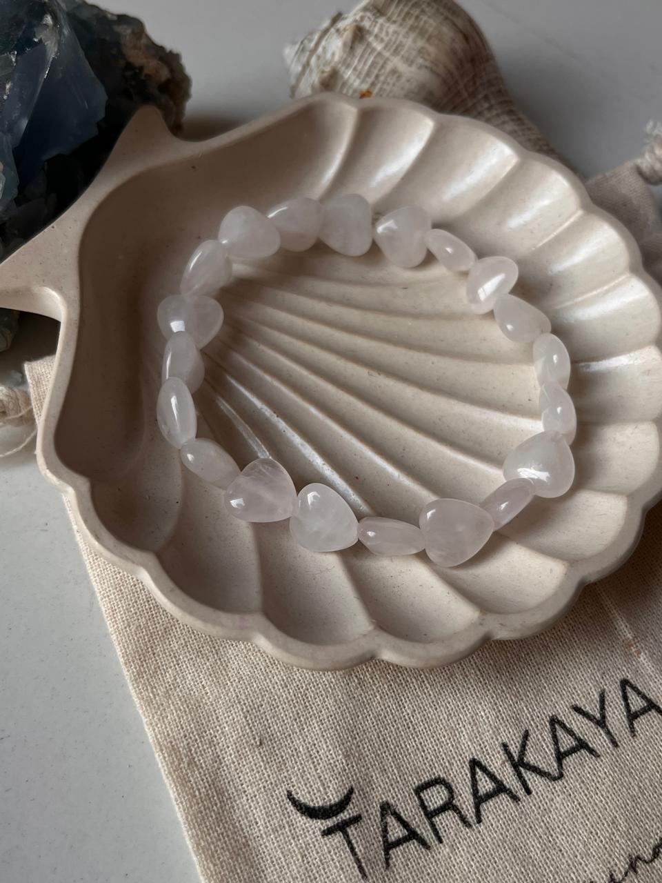 Healing Rose Quartz Heart Bracelet for Compassion
