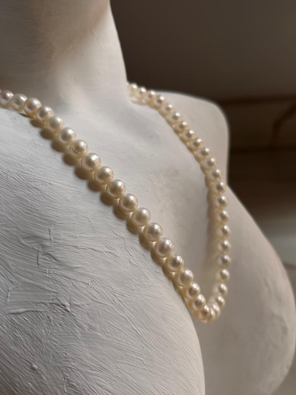 Sterling Silver Necklace with Natural Freshwater Pearls