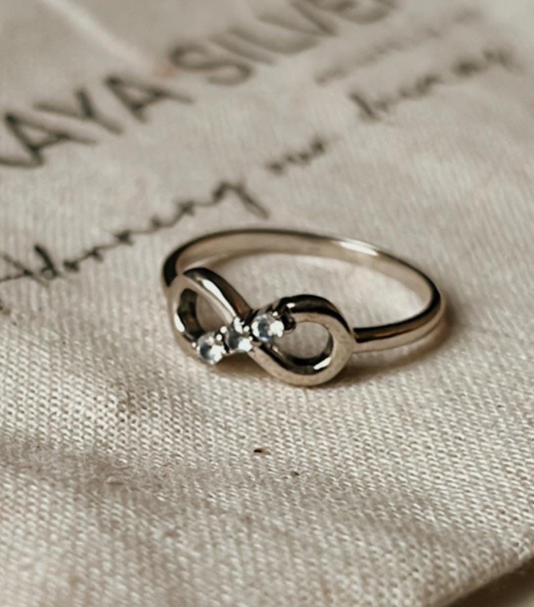 Moonstone Infinity Sterling Silver Ring