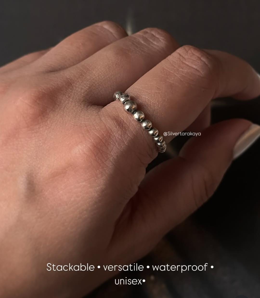 925 Silver Tribal Dots Ring - Bold and Stylish Dot Details