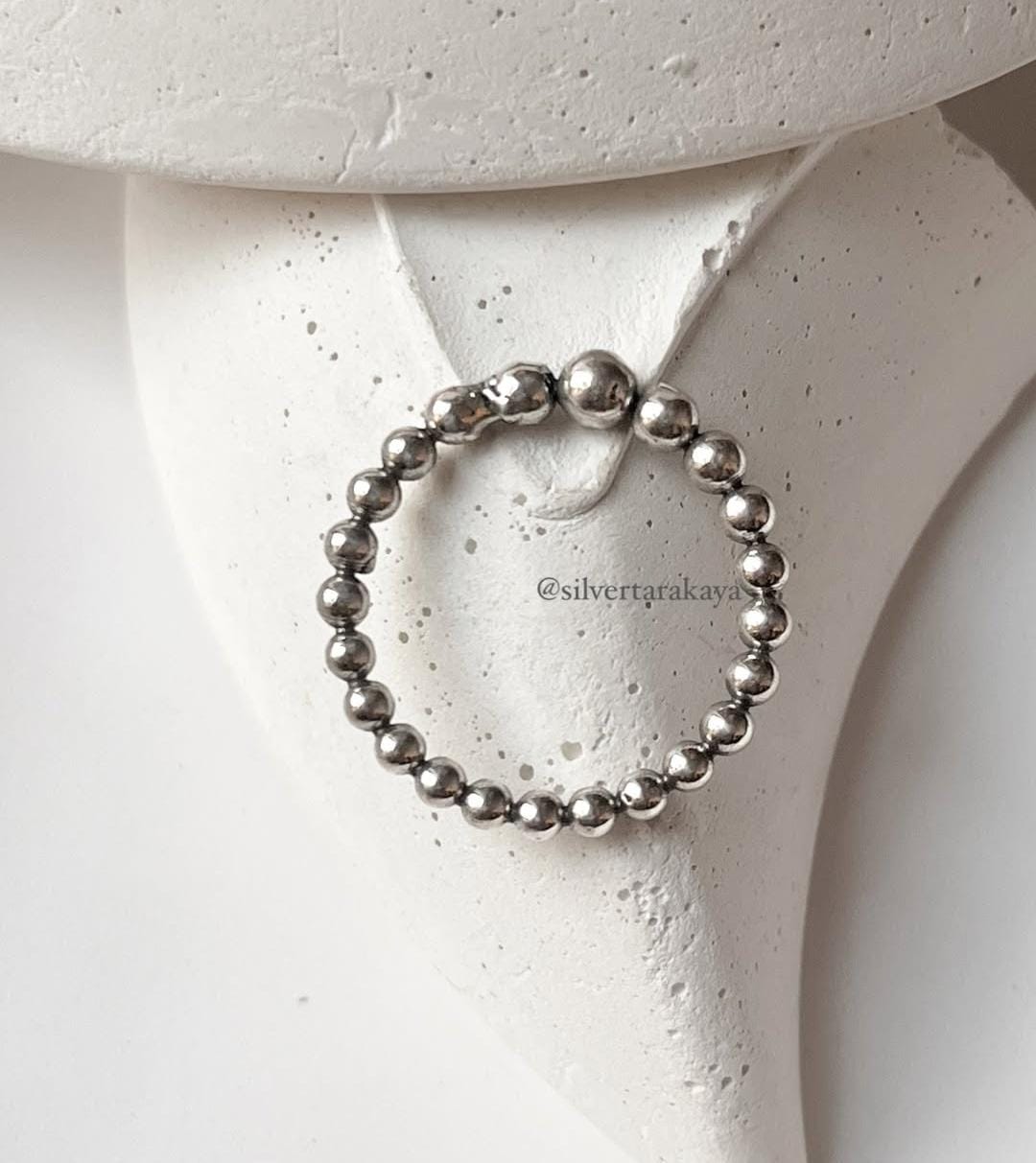 925 Silver Dots of the Tribe Band - Trendy Ring with Tribal Dot Motif