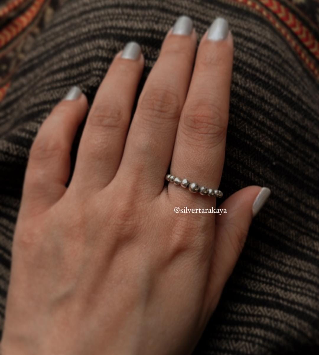 925 Silver Dots of the Tribe Ring - Modern Tribal-Inspired Silver Band
