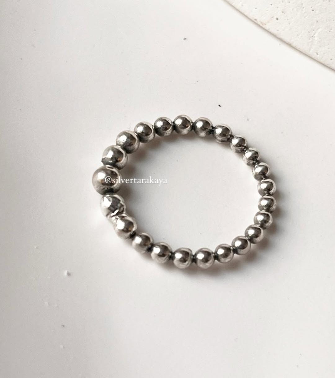 Dots of the Tribe 925 Silver Ring - Bold Tribal-Inspired Dot Design