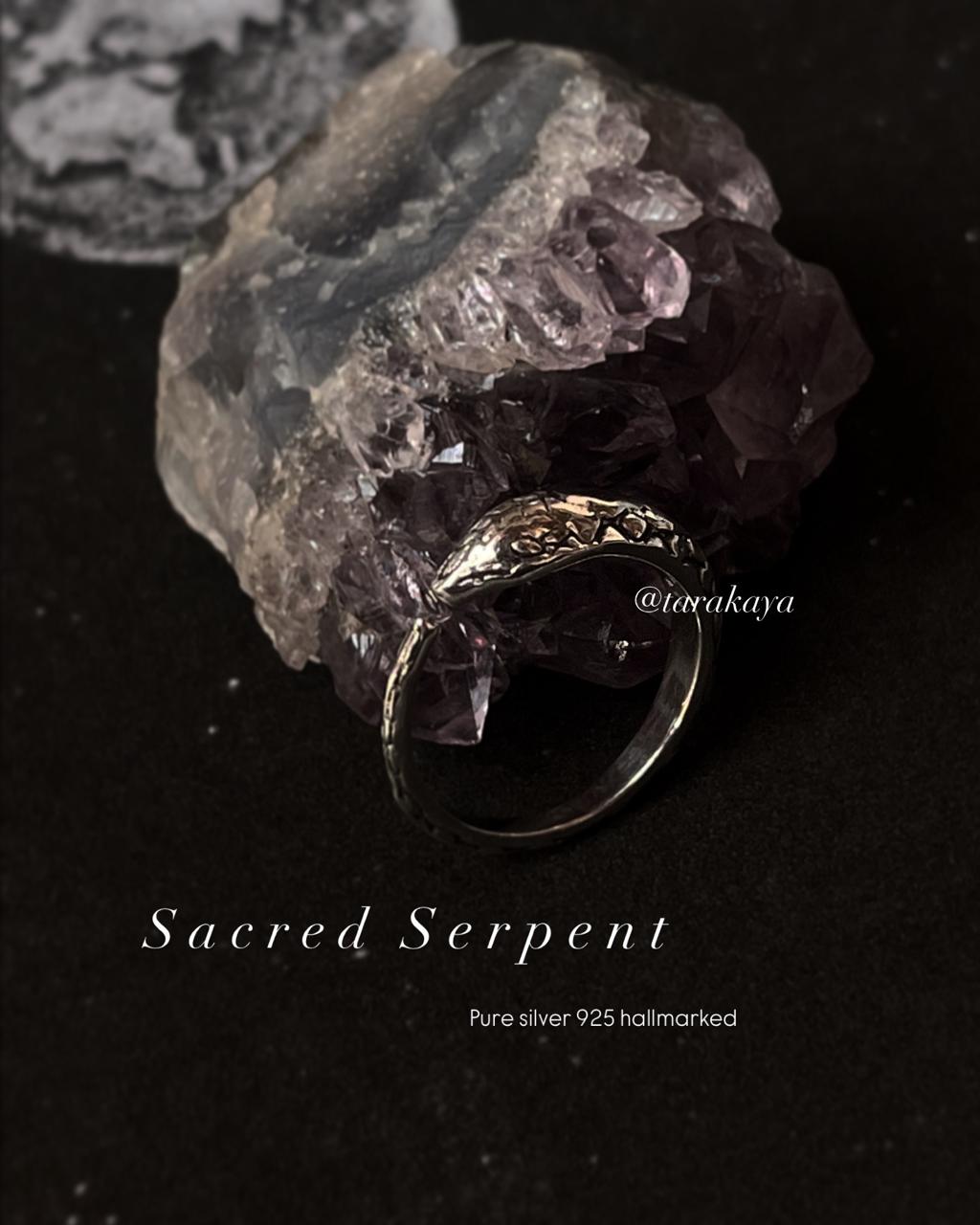 Sacred Serpent Snake Adjustable 925 Silver Ring - Unique Snake Design