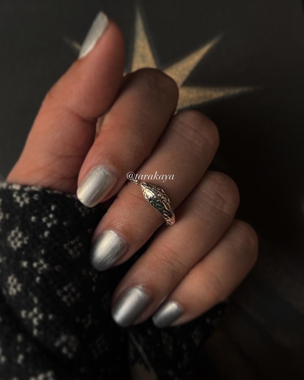 Sacred Serpent Snake Adjustable 925 Silver Ring - Spiritual Snake Symbol