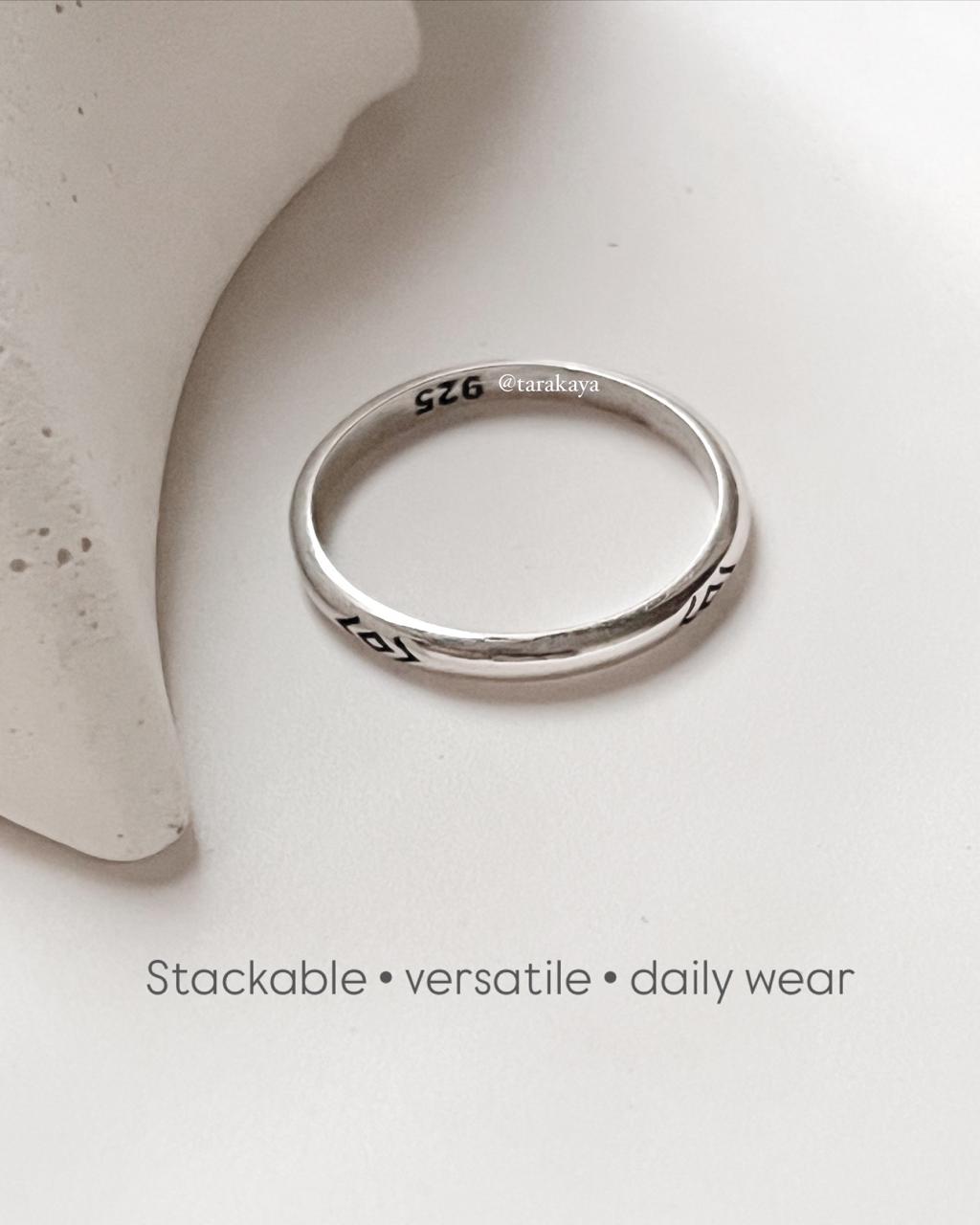 925 Silver Tribal Engraved II Ring - Detailed Tribal Patterns on Silver Band