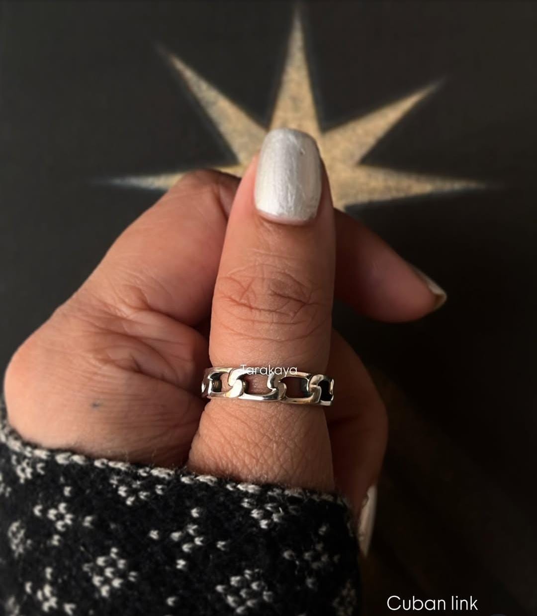 Sterling Silver Cuban Link Ring