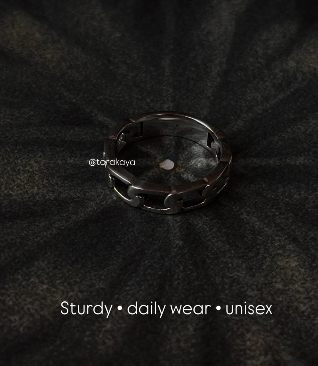 Half Cuban Link Silver Ring