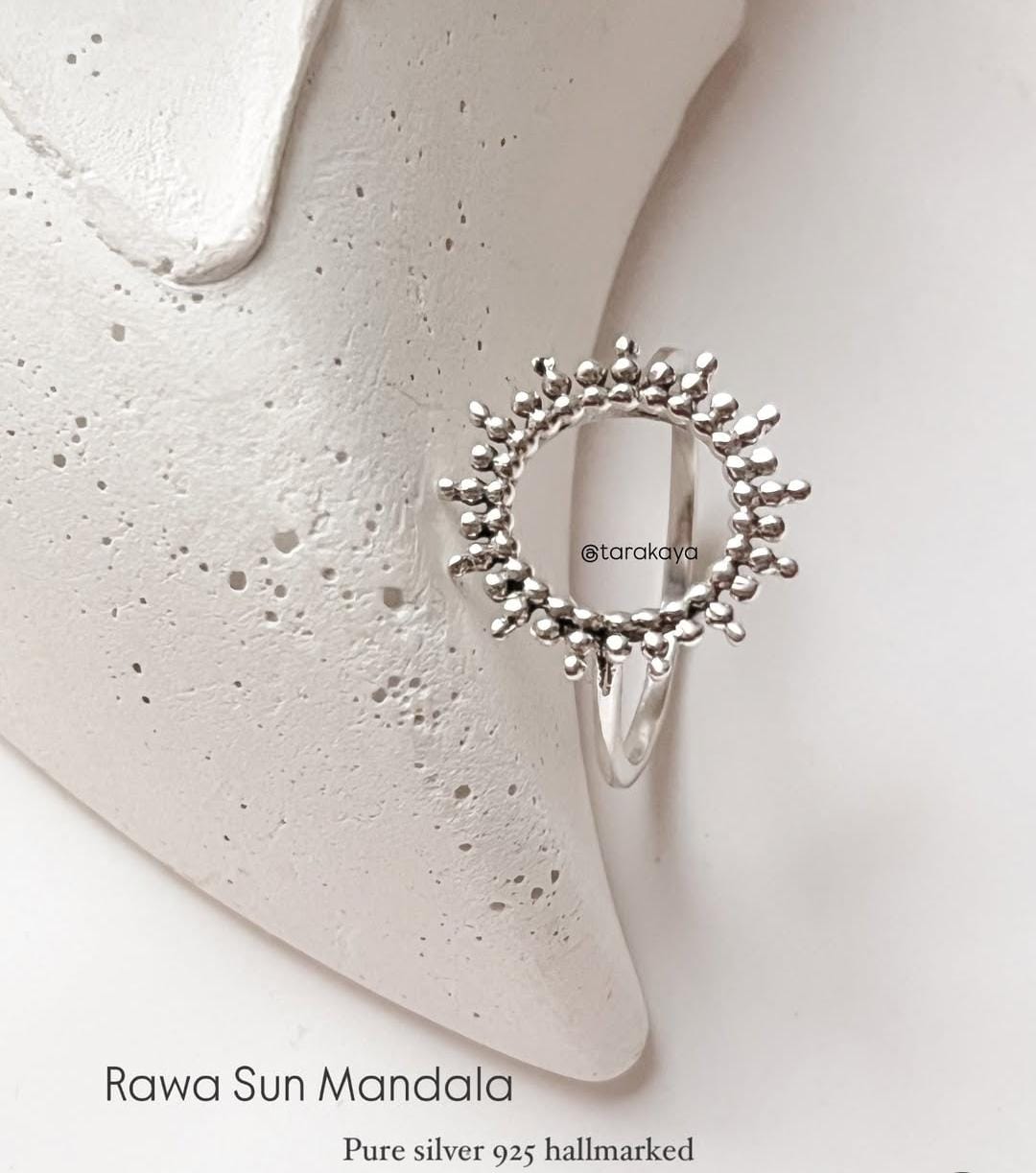 Rawa Sun Mandala 925 Silver Ring for Unique Style