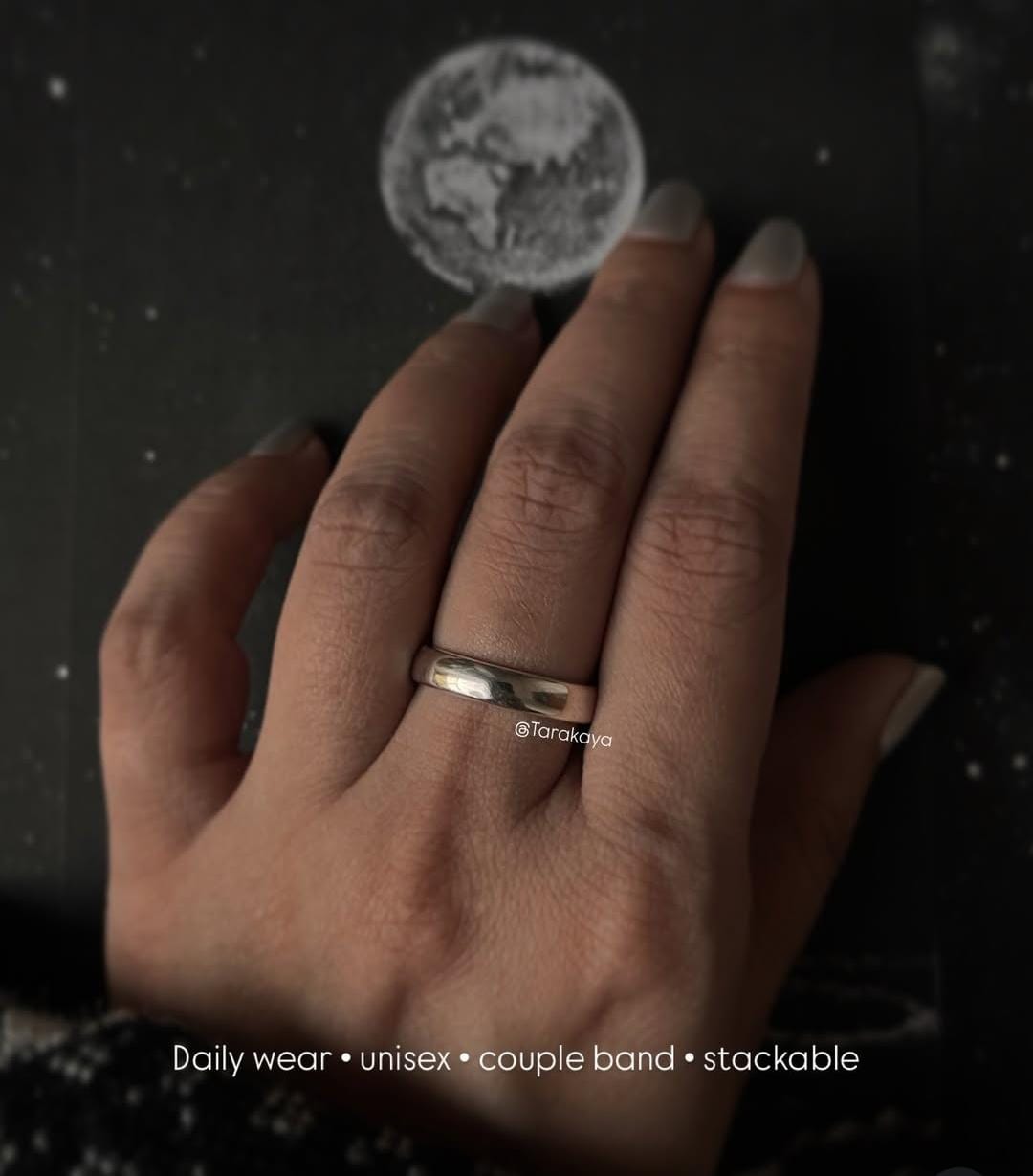 Classic 4MM Band 925 Silver Ring for Minimalist Jewelry