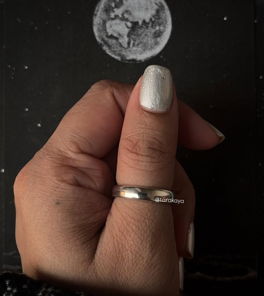 925 Silver 4MM Plain Band Ring for Unisex Fashion
