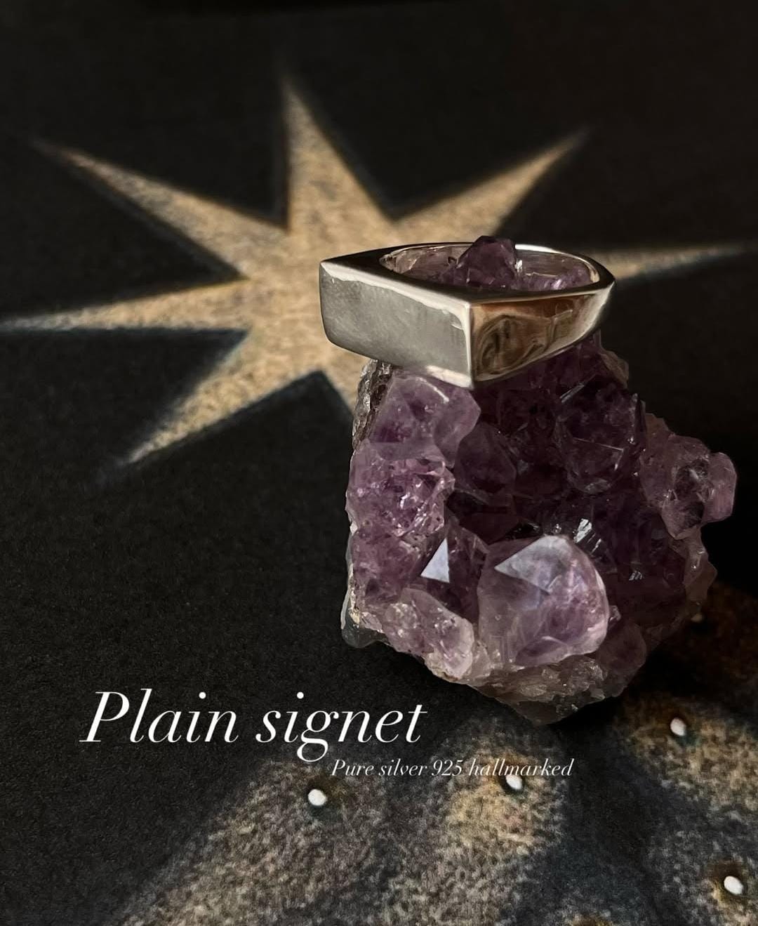 Simple Plain Signet Ring in 925 Silver for Classic Style