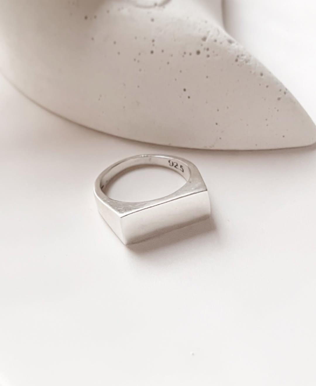 Plain Signet 925 Silver Ring for Men and Women