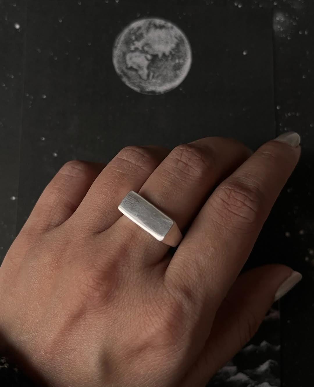 925 Silver Plain Signet Ring for Custom Engraving