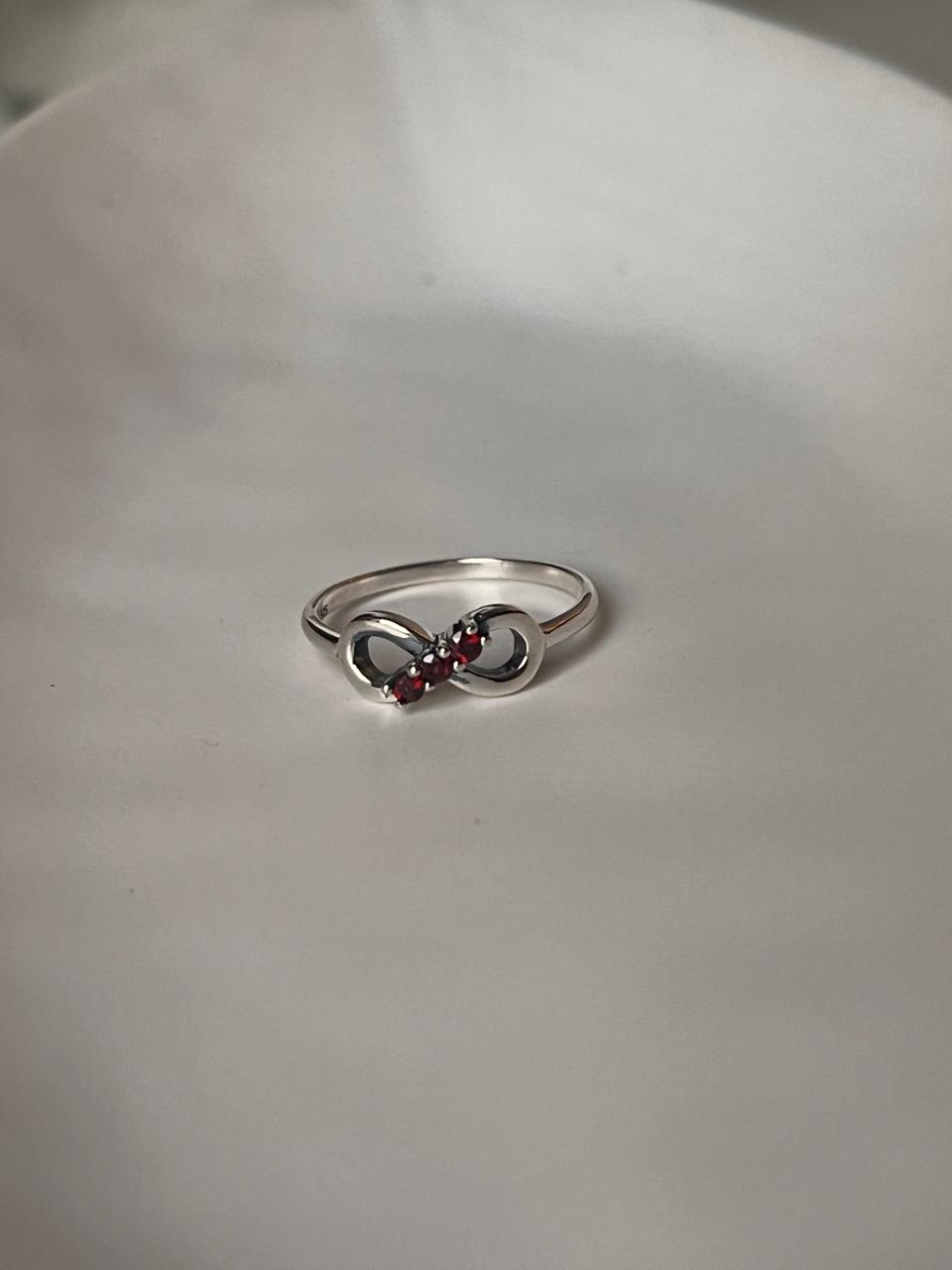 Elegant Garnet Infinity 925 Silver Ring for Special Occasions