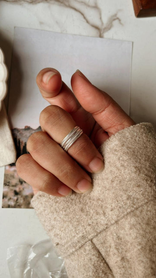 6 Wire Little Finger / Mid 925 Silver Ring - Elegant Sterling Silver Jewelry