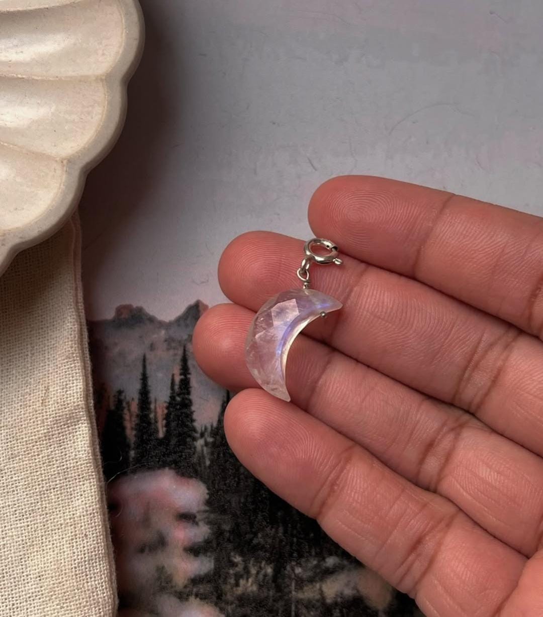 Moonstone Moon Charm for Spiritual Growth