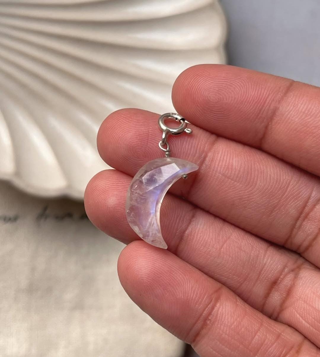 Moonstone Moon Charm for Emotional Healing