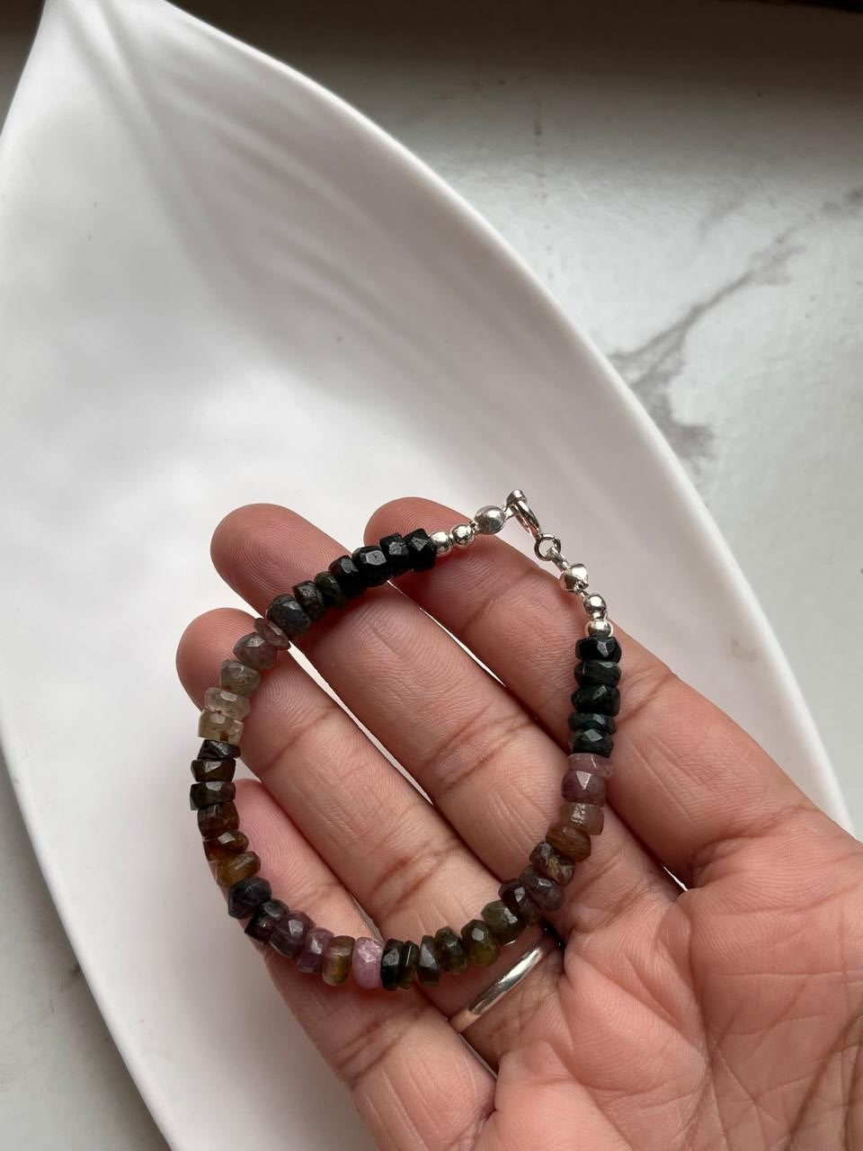 Elegant Multi Tourmaline 4-5mm Crystal Bracelet - Handcrafted Gemstone Bracelet