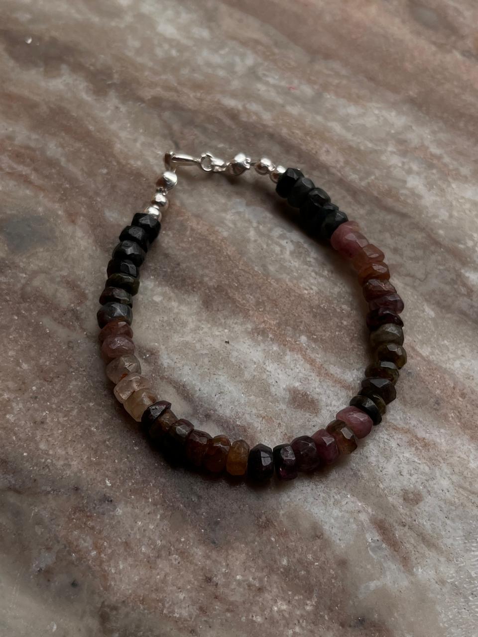 Multi Tourmaline 4-5mm Natural Crystal Bracelet - Colorful Healing Gemstone Jewelry