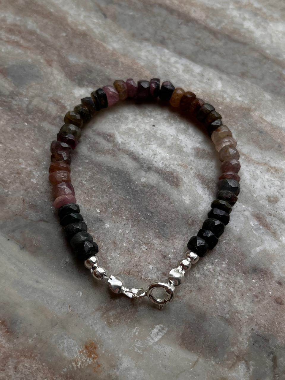 Natural Multi Tourmaline 4-5mm Crystal Bracelet - Healing and Protection Jewelry