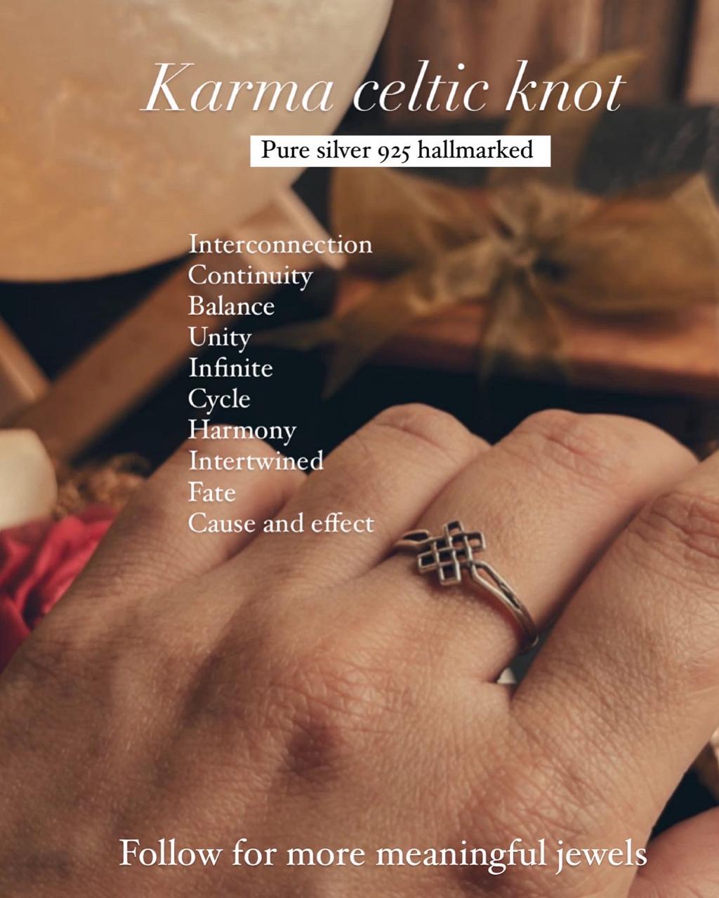 Elegant Karma Celtic Knot Silver Ring