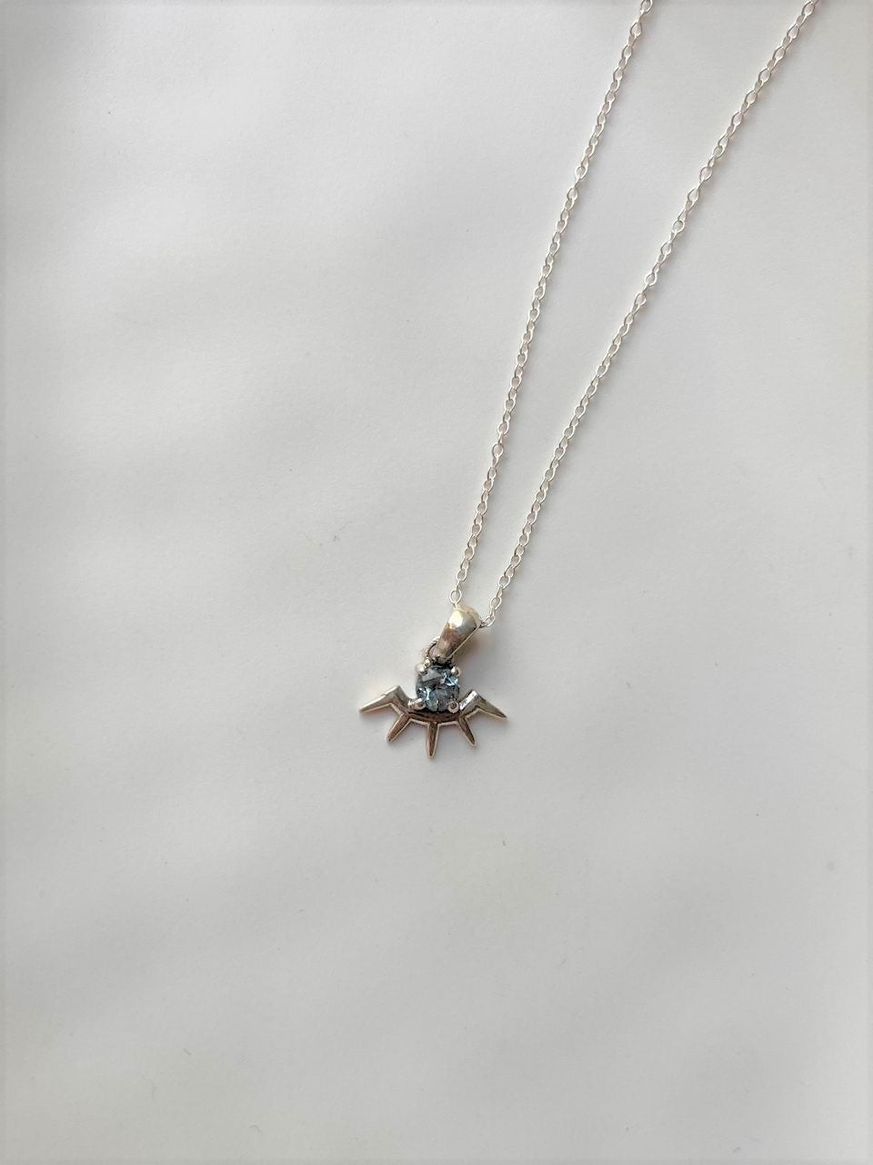 Timeless Blue Topaz Evil Eye Silver Pendant Necklace