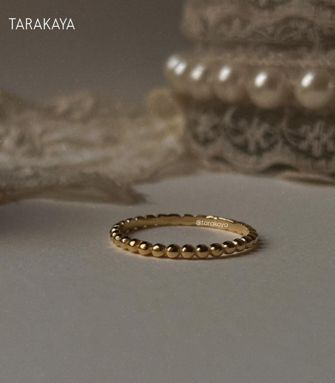 Gold Vermeil Bold Dot Stack Band Ring