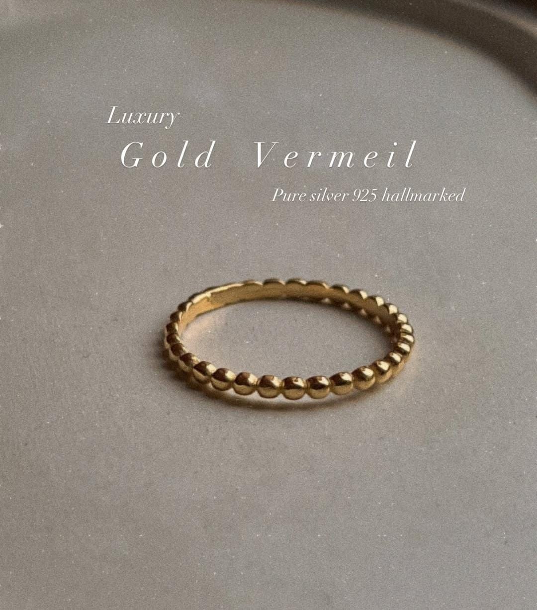 Big Dot Gold Vermeil Stack Band Ring