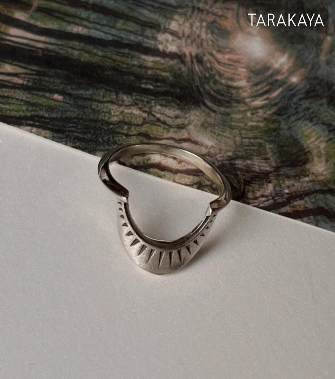 Sterling Silver Tribal Sunrays Stack Ring